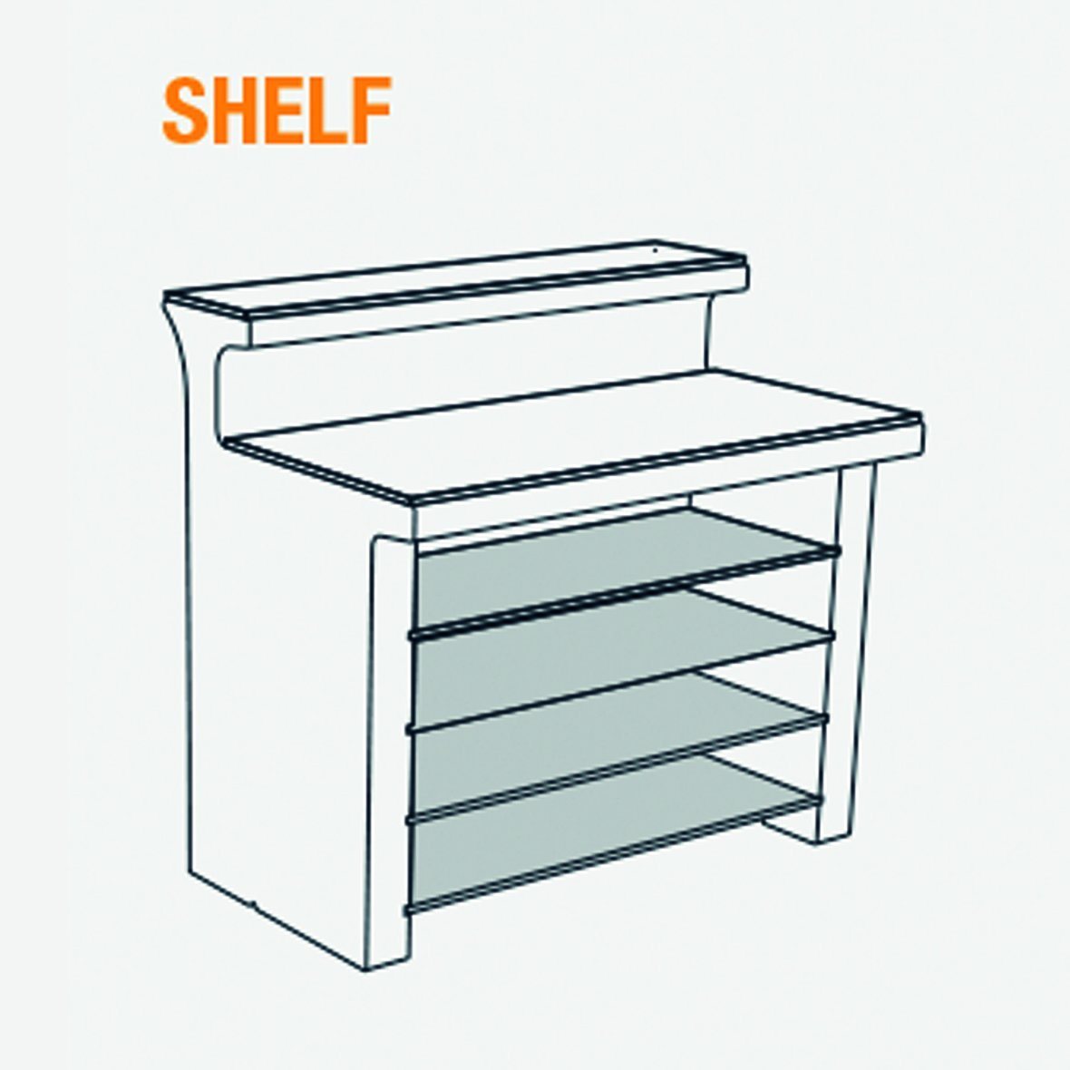 Regalboden SHELF für Slide Leucht-Theke BREAK LINE | LED Theke | brandamba.com
