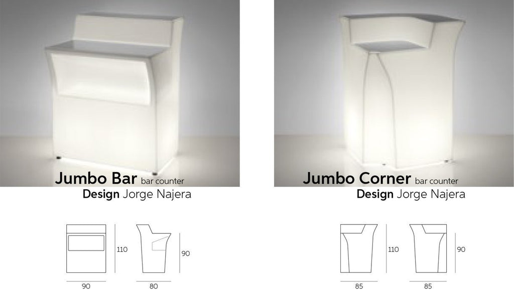 Set Slide Jumbo Leuchttheke Eventtheke 2x JUMBO CORNER + 3x JUMBO BAR | LED Theke | brandamba.com