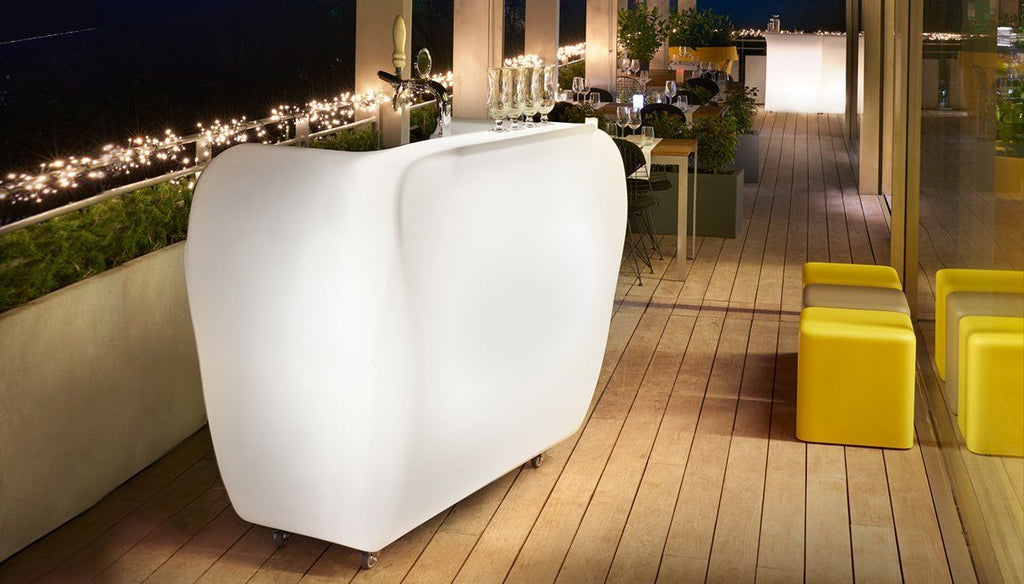 Slide ROLLER BAR mit BEER DISPENSER beleuchtbare Rolltheke mit Zapfanlage | Theken | brandamba.com